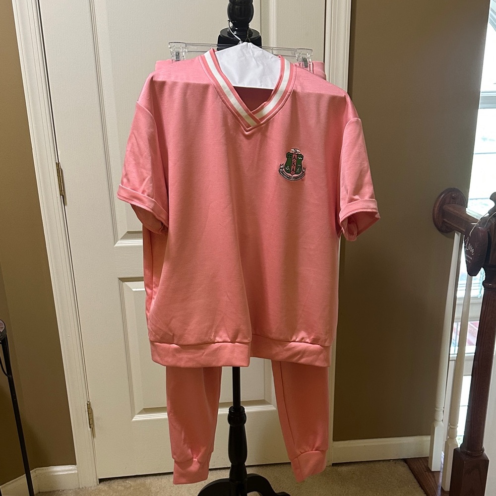 Salmon Pink Sorority Jogger set